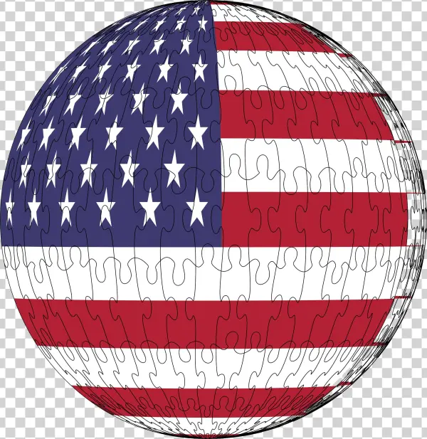This Free Icons Png Design Of America Flag Sphere Jigsaw