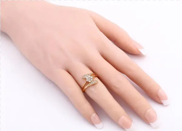 Zirconium Crystals New Fashion Palm Gold Plated Rings - Womens Wedding Engagement Fashion Jewelry Crystal Promise