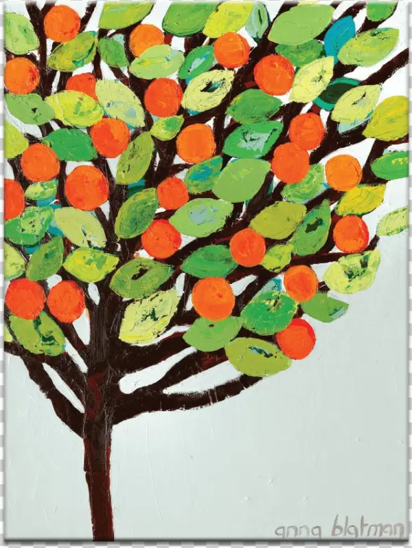 Yard Oranges - Yard Oranges Printed Wall Art Size / Frame: 41 X 51cm