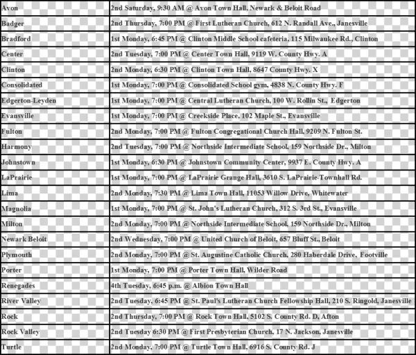 4-h Clubs Meeting Times/locations
