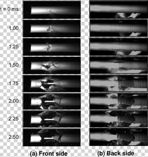 Breakup Images At Selected Times Of A Thin Symmetric