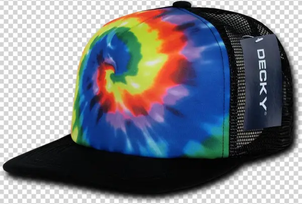 Decky 1079 Flat Bill Blank - Ths Peace Sign Adjustable Mesh Trucker Style Cap (one