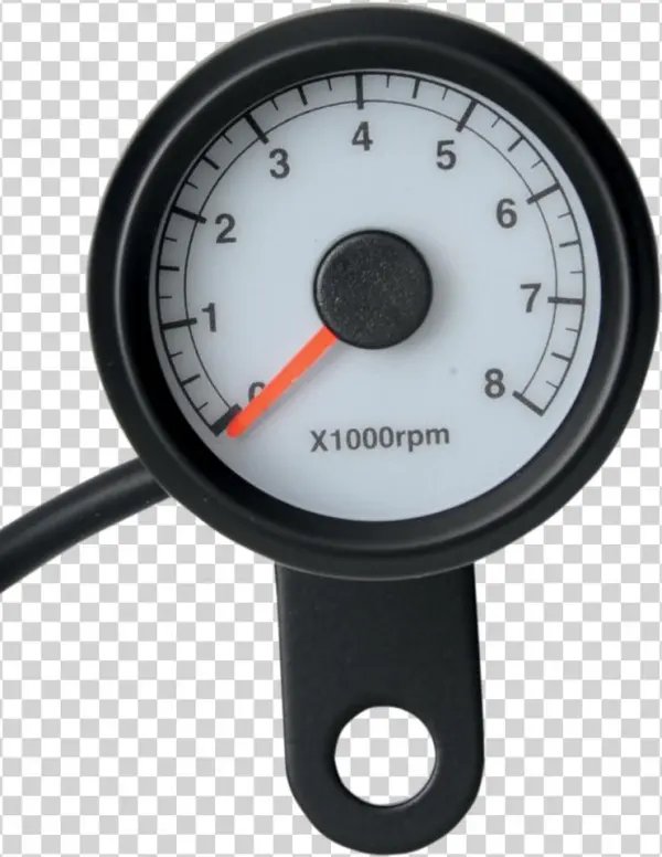 Drag Specialties Black White Face 1 7/8" Electronic - Drag Specialties 1 7/8" Matte Black Electronic Tachometer