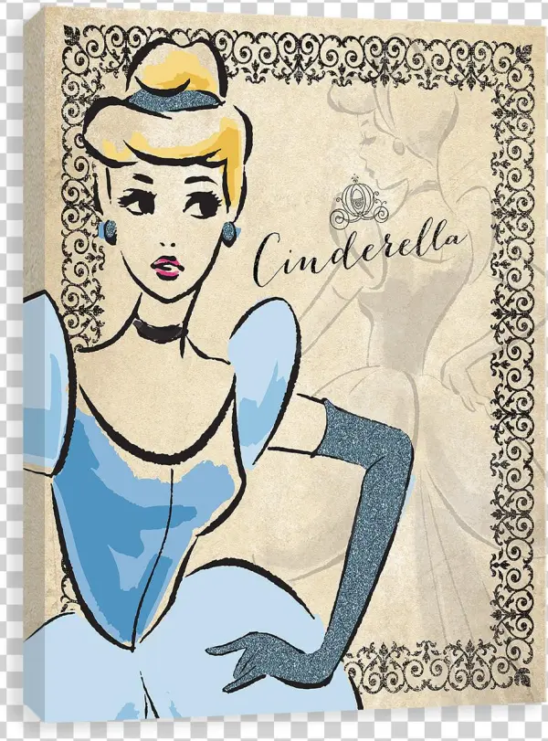 Fashionista Vintage - Glitter Cinderella - Cinderella Canvases By Entertainart - Cinderella Wrapped