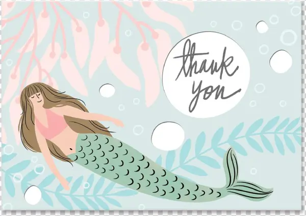 Thank You Mermaid Boxed Cards