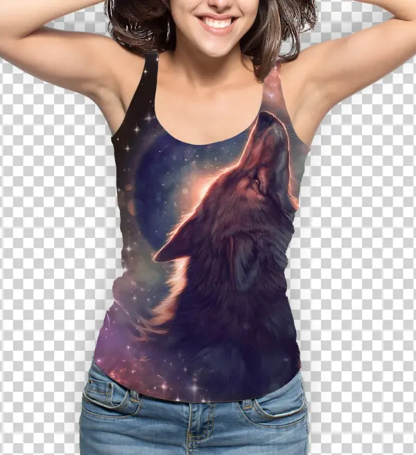 Wolf Art 3d Full Printing Women's Tank-top