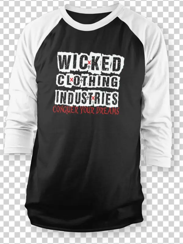3/4 Sleeve/white/ Black /conquer Your Dreams
