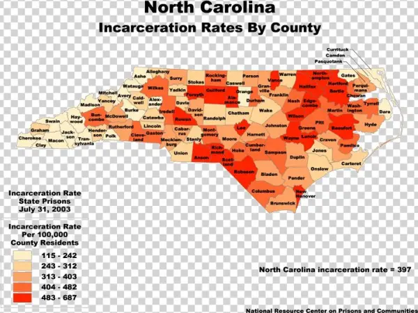 A Map Of North Carolina And Its Counties, With The