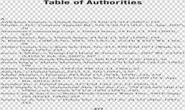 Table Of Authorities