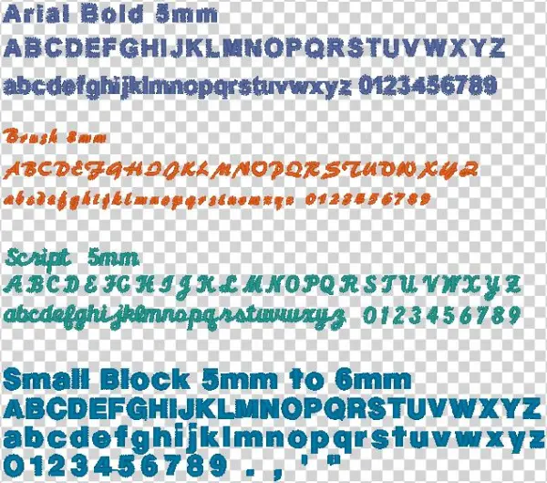Arial Bold 5mm