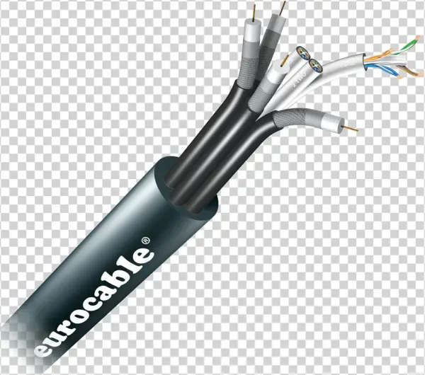 Hybrid Digital Data & Coaxial Cable 3cat6sf 4rg6