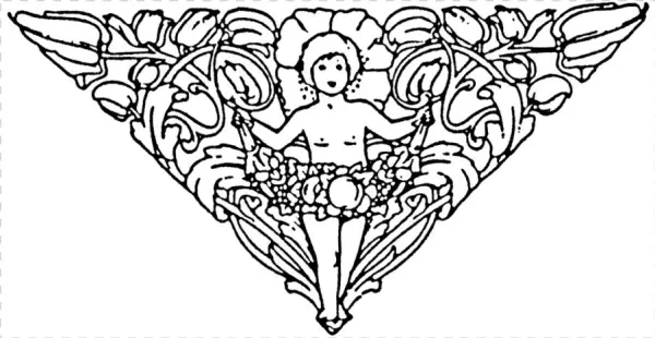 Cherub In Vines Rubber Stamp