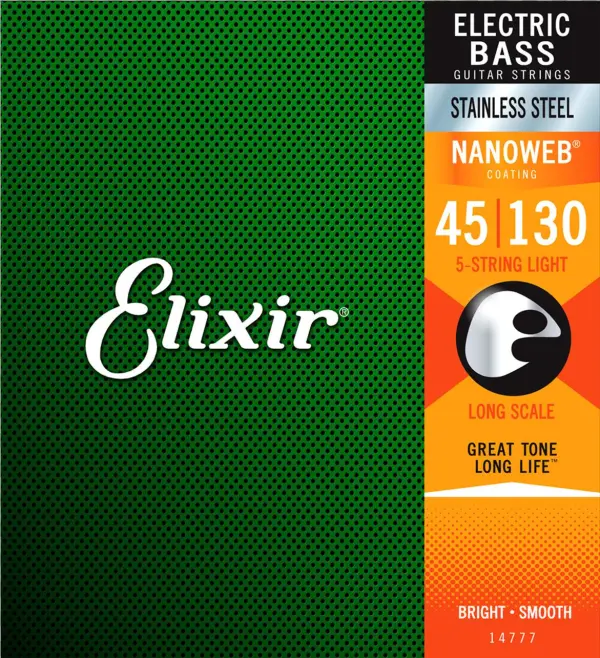 Cuerdas Para Bajo Eléctrico De 5 Elixir Nanoweb Stainless