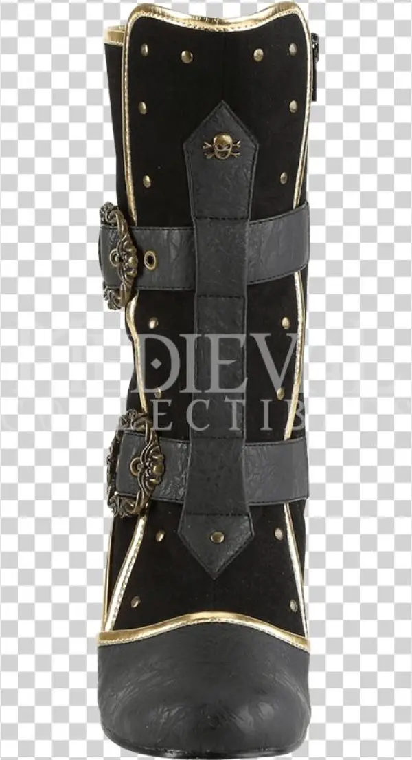 Womens Gold Trim Pirate Heels