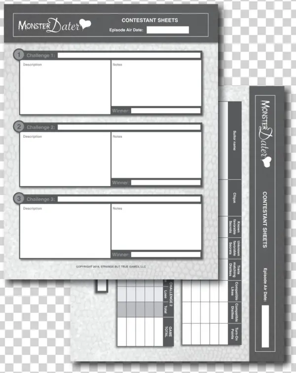 Contestant Sheets Preview