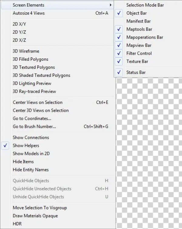 Hammer Viewmenu