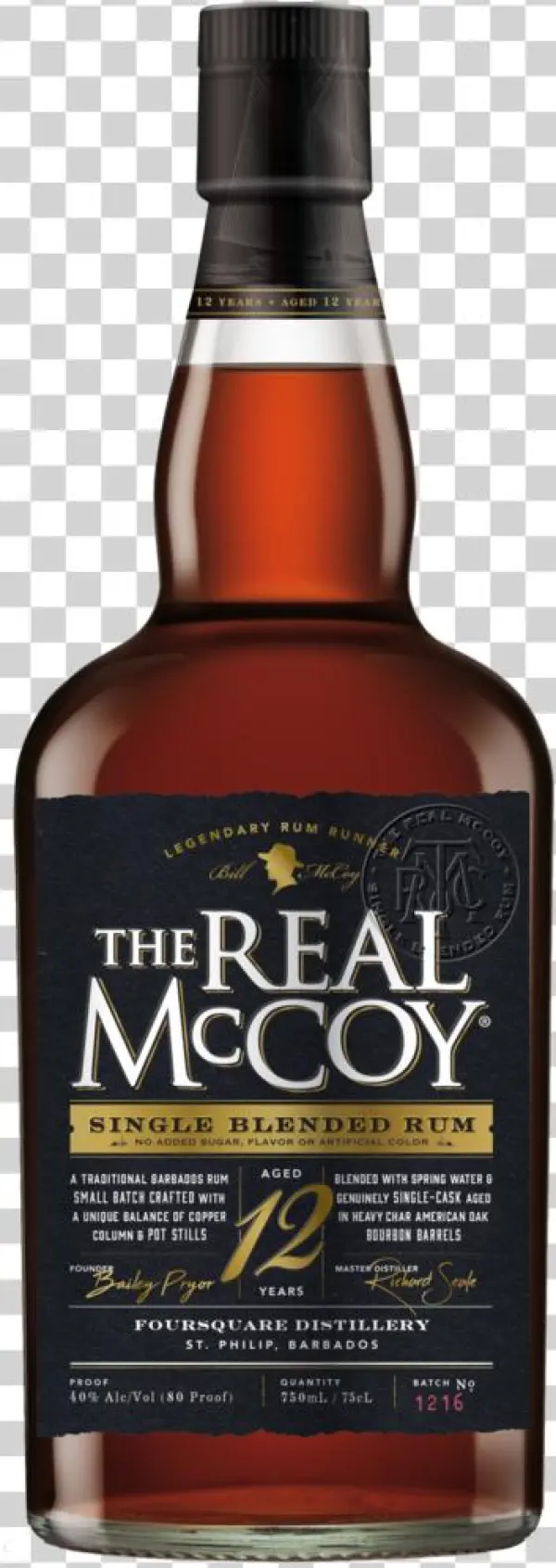 High Res Png The Real Mccoy Single Blended Rum 12 Yr