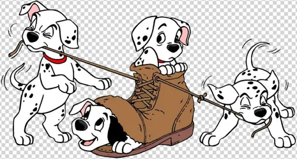 Puppy In Shoe - Cartoon