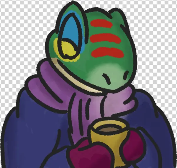A Messy Drawing Of Niss In Winter Clothes With A Steming - Cartoon