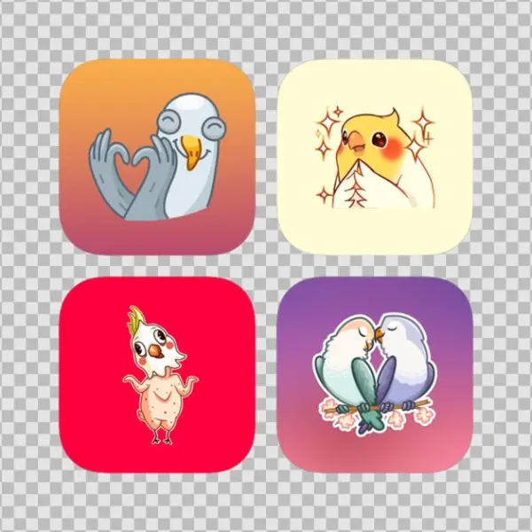 Birds Lover Stickers Pack 12 - Cartoon