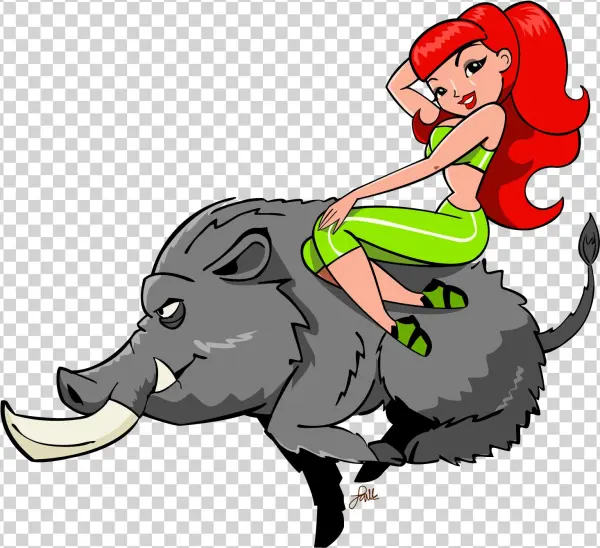 Blackboar-pinup - Cartoon