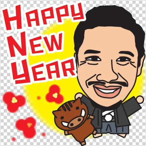 Businessman-happy New Year - Cartoon