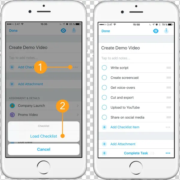 How To Load A Checklist - Iphone