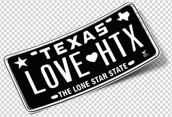 Love Htx Texas License Plate Sticker