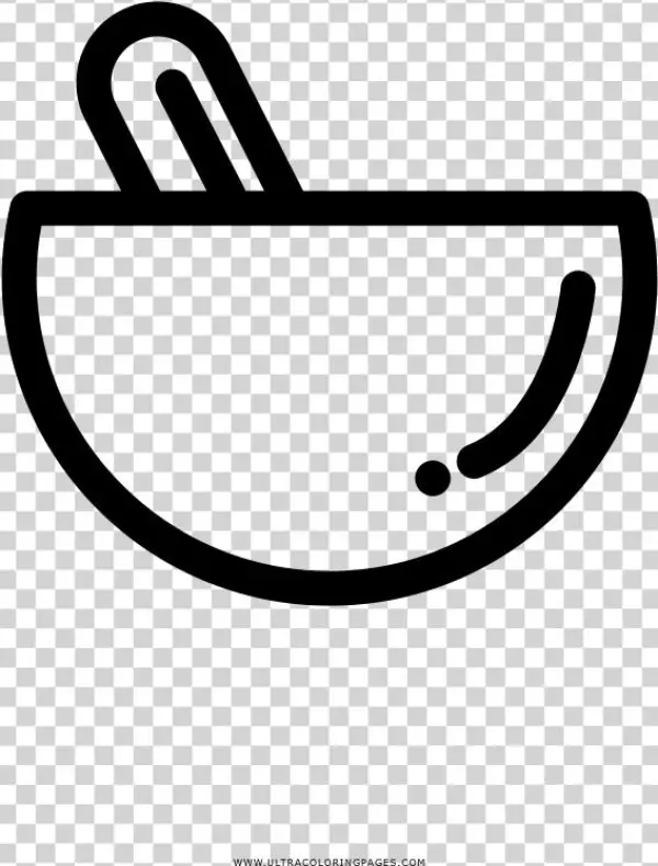 Mortar And Pestle Coloring Page - Line Art