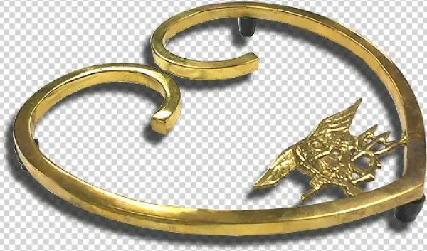 Navy Seal Trident Heart Trivet - Brass