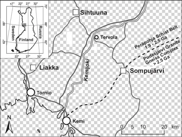 The Location Of The Test Sites Of Liakka, Sihtuuna - Diagram