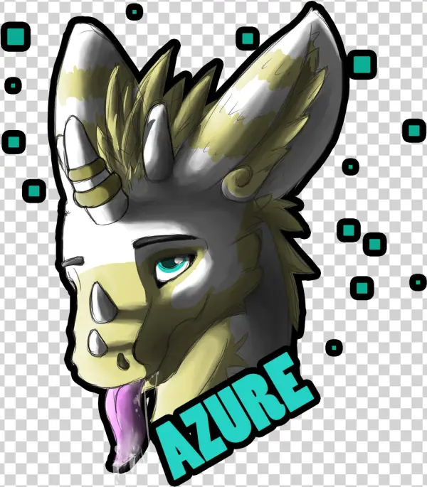 Azure Headshot W/ Drool - Cartoon