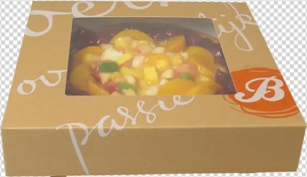 Cake Box, Delicious, Cardboard, 19x19x5cm, With Window, - Gebaksdozen Met Venster