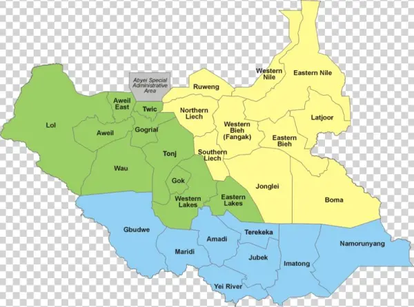 The 28 States Of South Sudan Grouped In The Three Historical