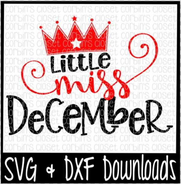 Free Little Miss December Cut File Crafter File - Poster