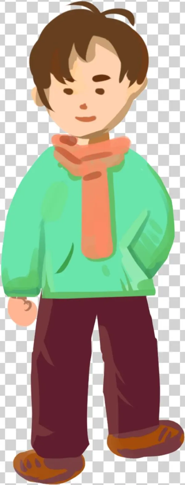 Hand Painted Fresh Winter Teenager Png And Psd - Cartoon Lteenager Png