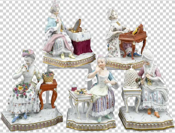 Meissen Five Senses Porcelain Figures