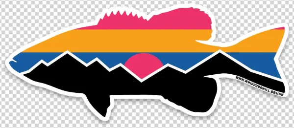 Sunset Bass Sticker