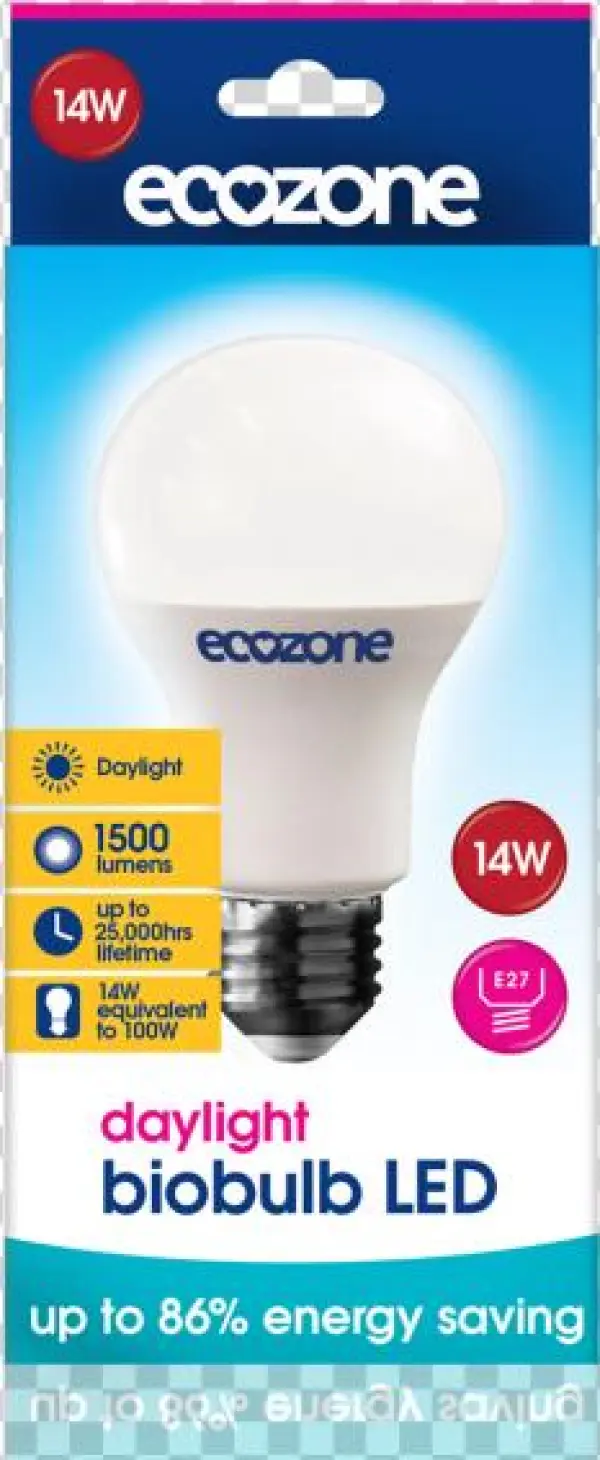 Biobulb Led E27 Fitting 14 Watts - Ecozone Biobulb Led E27 Screw Fitting Daylight Bulb