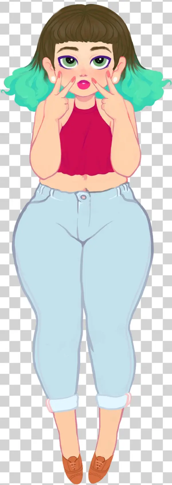 Self Portrait Tried Out Some New Flat Color Techniques - Cartoon