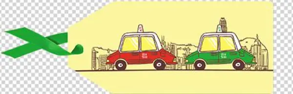Street Taxis Gift Tag - Illustration