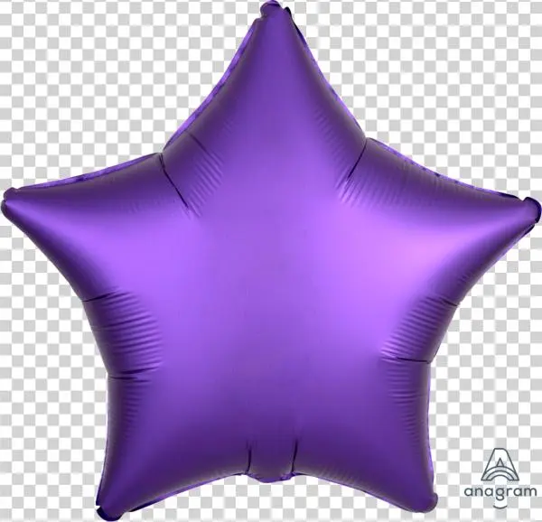 18" Satin Luxe Purple Star Balloon - 026635368209