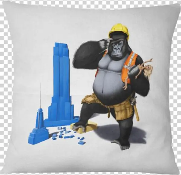Cojin Building An Empire - Affen Alu-dibond Druck Building An Empire (colored)