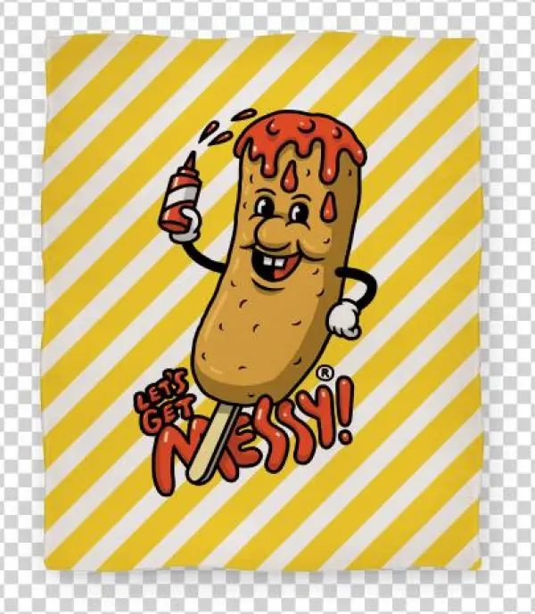 Let's Get Messy Corndog Blanket Blanket - Cartoon