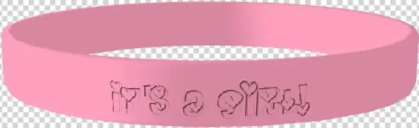 Pink It's A Girl Silicone Wristband - Bangle
