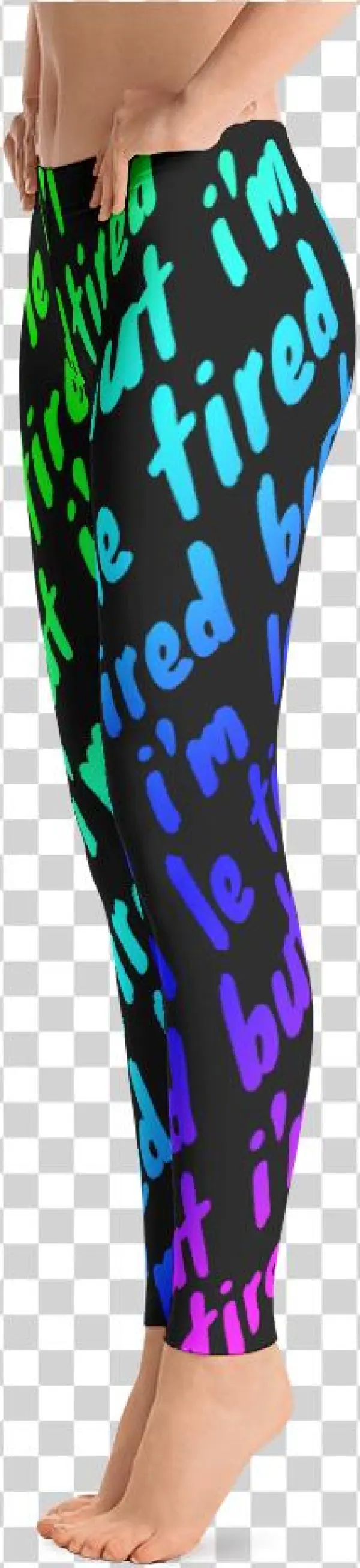 All Over Leggings Butimletiredscript Rainbows Mockup