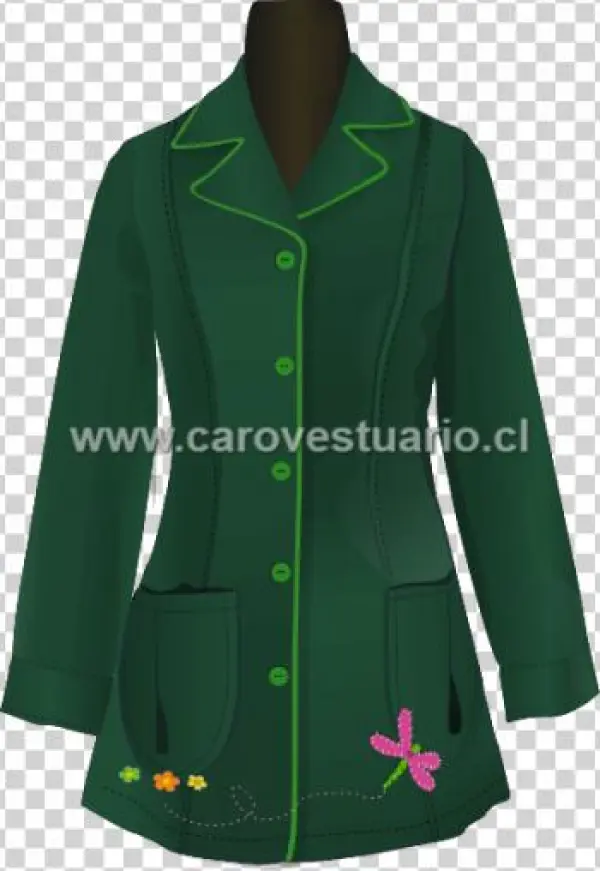 Botón Recto Verde Botella Con Verde Cata Talla - Overcoat