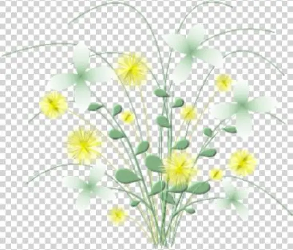 Floral-vase - Gelbe U. Grüne Blumen Grußkarte