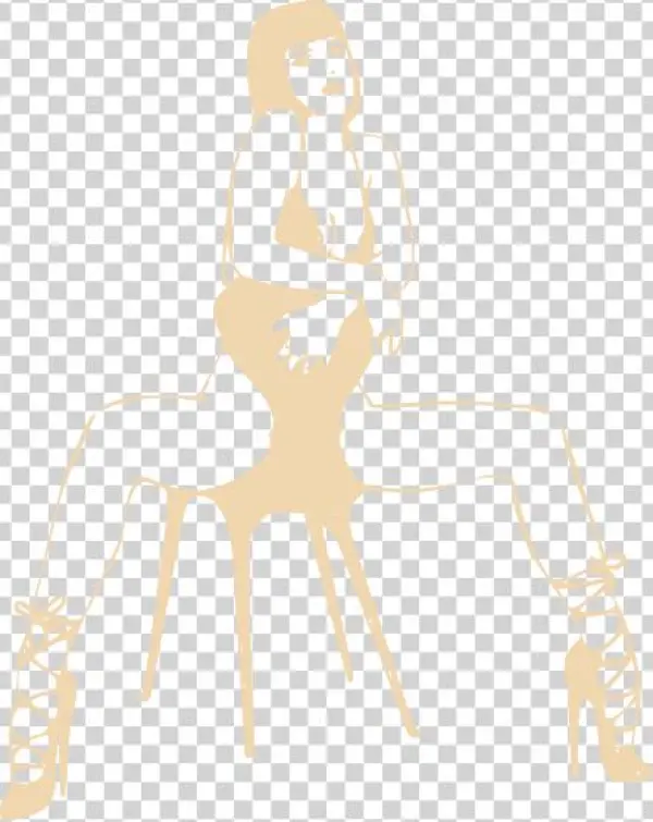 Pinup Outline 4 - Red