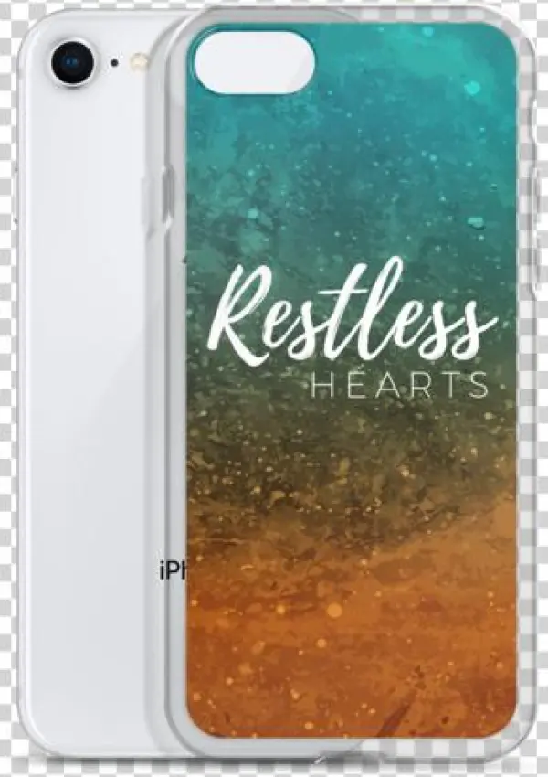 Restless Hearts Iphone 7/8/x Case - Grunge Textured Colors Of Blue Fading Into Orange Apple